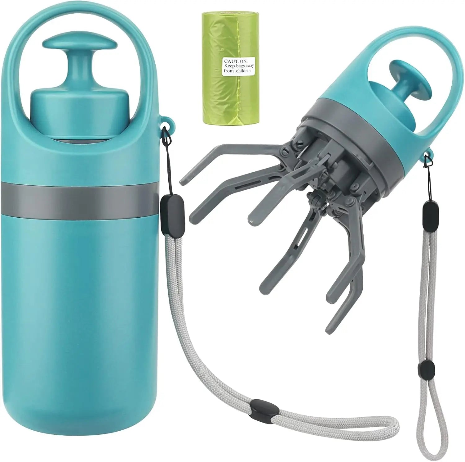 Portable Dog Poop Scooper Sanitary Dog Waste Picker Upper with Bag Dispenser Convenient Pet Waste Cleaner for Dog Walkers