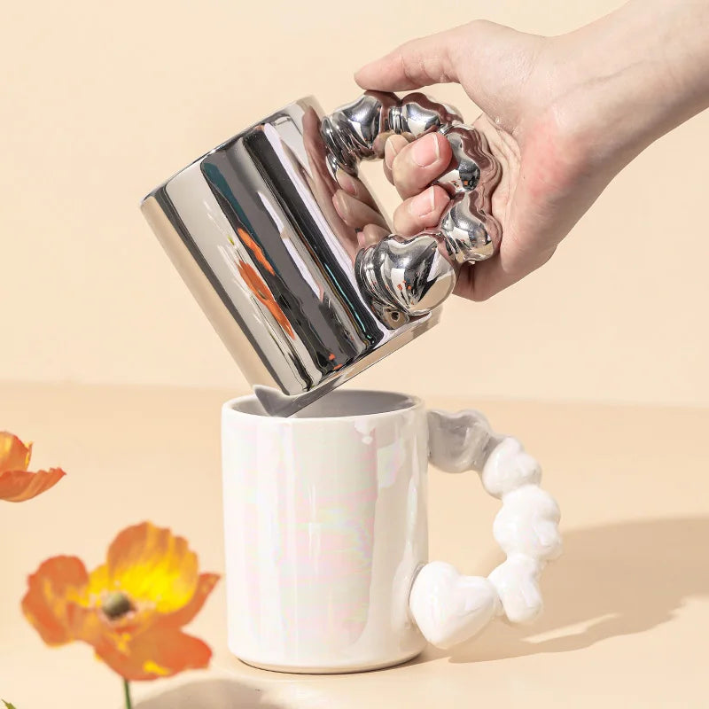300ML NEW Ceramic Coffee Cup and Saucer Set Reusable Personalized Breakfast Tea Milk Espresso Mug Office Restaurant Drinkware