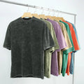 Plus Size Streetwear Distressed Retro Blank Heavyweight Knitted 240GSM Premium Cotton Acid Wash Vintage Men's T-Shirt