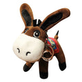 Cartoon Little Donkey Key Ring Small Stuffed Animal Burro Keychain Pendant Fur Material Mesh Lining Doll Decoration for Girl Bag
