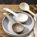 Long Handle Soup Spoon Custom Japanese Style Big Serving Spoon Creative Dinner Scoop Coarse Pottery Ramen Soup Spoon