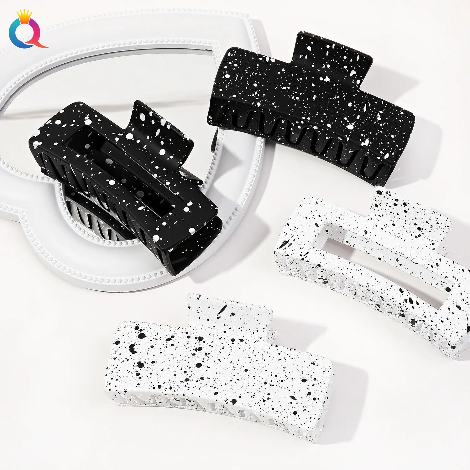 QIYUE Frosted Ink Style square Hair Clips Frosted Ink Style square Solid Hair Clips Women's Hair Accessories