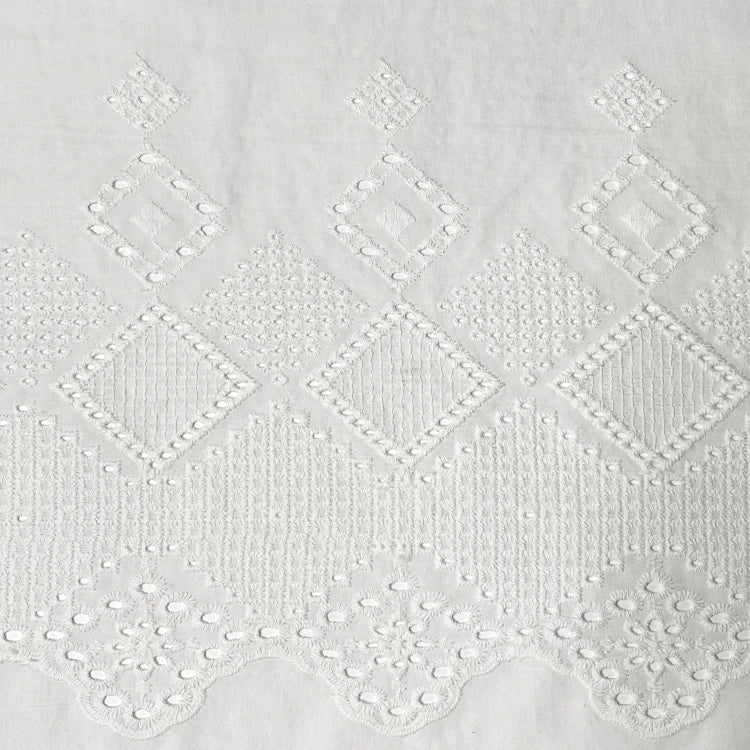 Harvest 100% Cotton Voile One Side Border Eyelet Geometric and Floral Embroidery Fabric From Manufacturer for Women and Girls MegaBDM