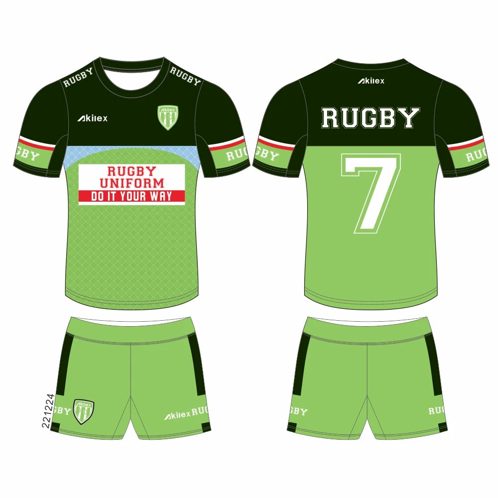 New Arrivals Wholesale Quick Dry Rugby Jersey Team Wearing Training Top Quality Low MOQ Recyclable Rugby Uniform