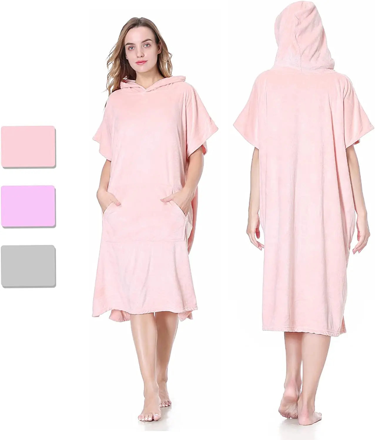 Luxury Plush Surf Poncho Changing Towel Robe for Adults Men Women All-Season Hooded Wetsuit Quick-Dry Beach Use