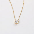 Gold Plated Statement Diamond Pendant Box Chain Choker Necklace Stainless Steel Jewelry Wholesale