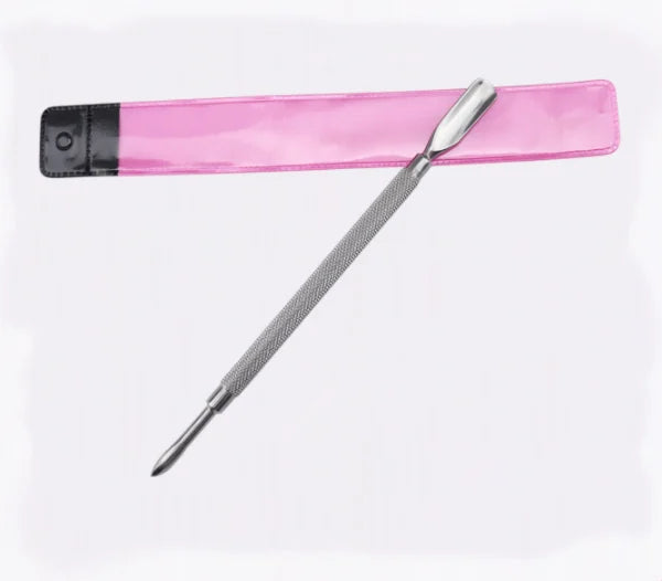Customized Logo Silver Angled Square Flat Cuticle Pusher Sets Kit Mini Rose Gold Pink Stainless Steel Nail Cuticle Pusher