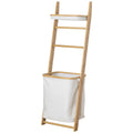 Multi-functional Bamboo Home Storage Wall-mounted Floor Multi-layer Hanging Home Storage Rack for Dirty Clothes Dinnerware