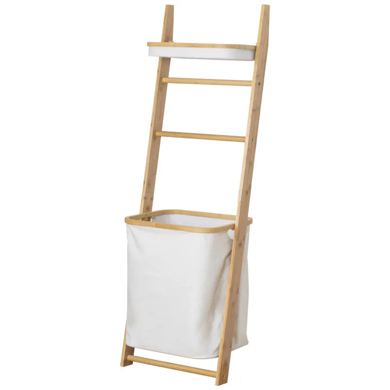 Multi-functional Bamboo Home Storage Wall-mounted Floor Multi-layer Hanging Home Storage Rack for Dirty Clothes Dinnerware