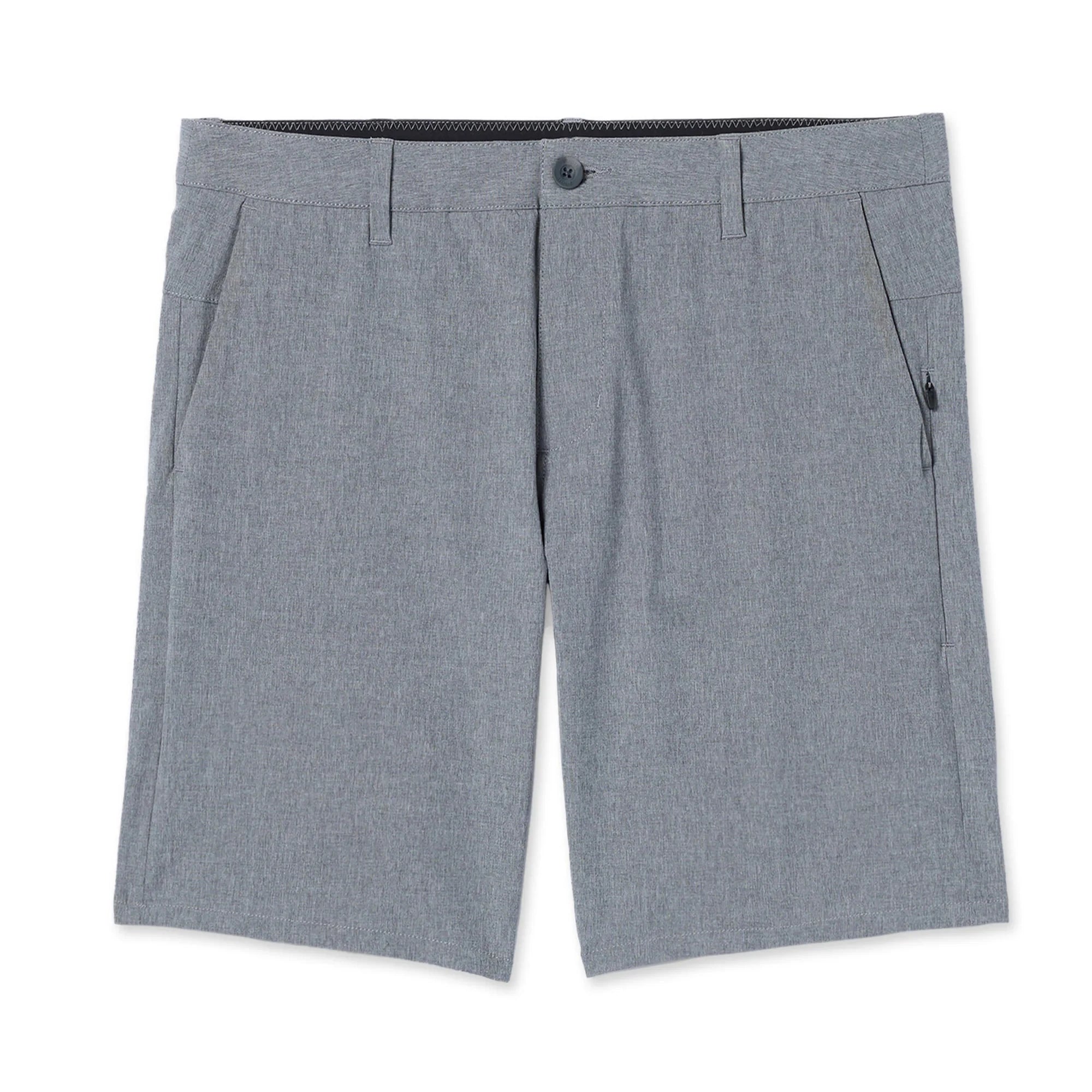 Men's Lightweight 4 Way Stretch Chino Shorts Button Fly Shorts With Zippered Pockets