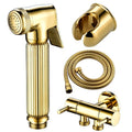 Golden Plating Handheld Bidet Sprayer Muslim Shattaf Set With Diverter Bracket and Shower Hose Handle Small Shower