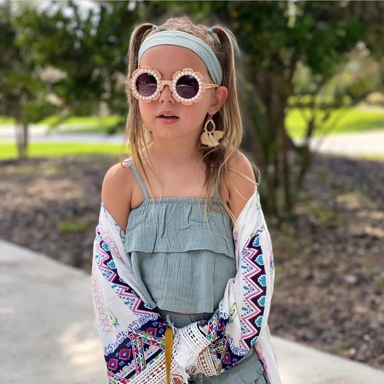 2025 Flower Sunglasses Cool Diamond Diy Sunglass Sunflower Fancy Girls Fashion Inspired Kid Bling Kids Sun Glasses