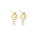 New Arrival Pearl Earring Jewelry 925 Sterling Silver Double Layer Freshwater Pearl Earring Women