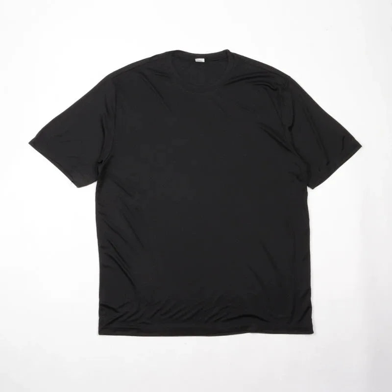 B185 Custom Men's O-neck T-Shirt Wide Collar Oversized 100% Cotton Streetwear Heavyweight Short Sleeve Basic Tee Manufacturers