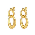 Fashion 18K Gold Plated Stainless steel Thick Chain Women fashion party jewelry gold plated drop Irregular stud earring