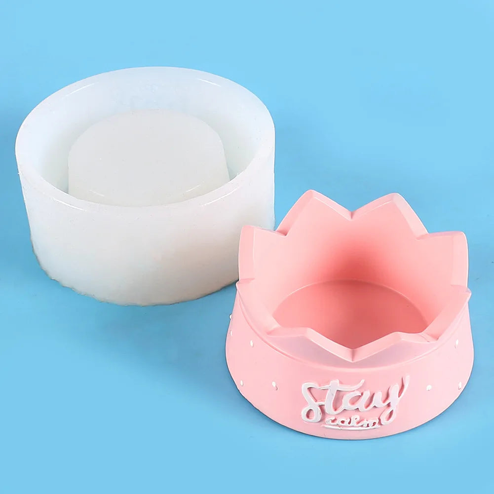 Creative Ashtray Ornament Mold Storage Box Meaty Flower Pot Silicone Mold Diy Candle Plaster Glue Mold