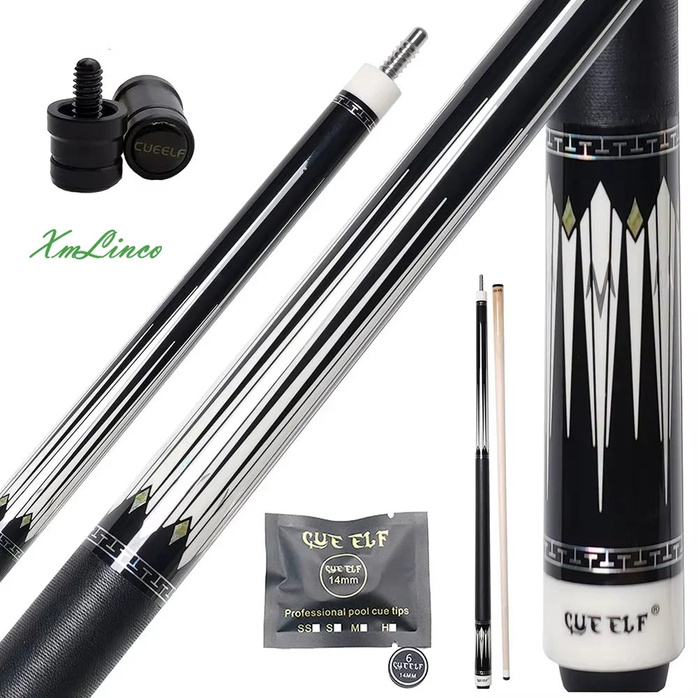 Xmlinco Billiard Pool Cue High Technolog Linen Warp Y Professional 12.5mm Tip Size 58 Inches Hard Maple Shaft