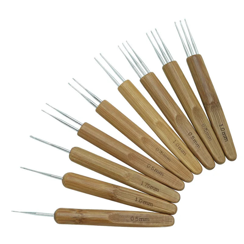 FX-T306 Buenas Professional DIY Stainless Steel Crochet Hook Needles 1/2/3 Heads Braiding Hair Weaving Hand Crafting Wholesale