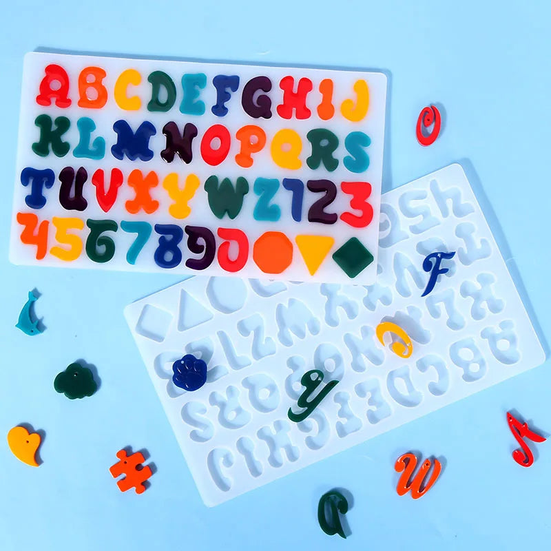 Crystal Epoxy Mold Alphanumeric Silicone Mold 26 English Letters Fun Alphabet Resin Mold