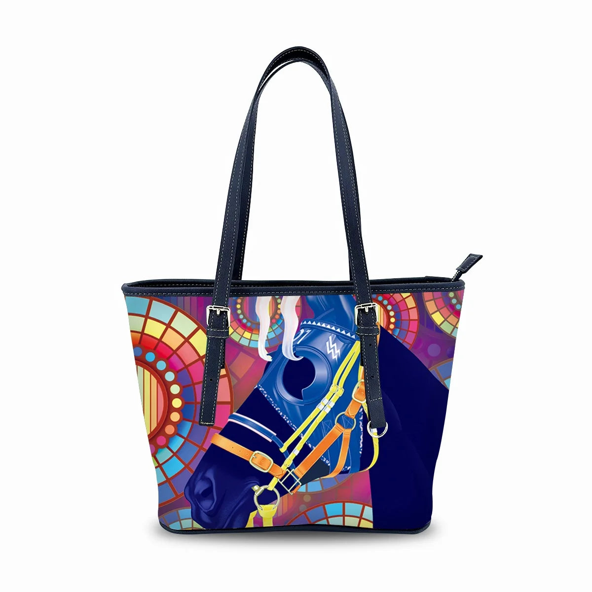 New Fashion Large Capacity Cute Cartoon Tote Shopping Bag Women's PU Leather Handbag with Custom Design