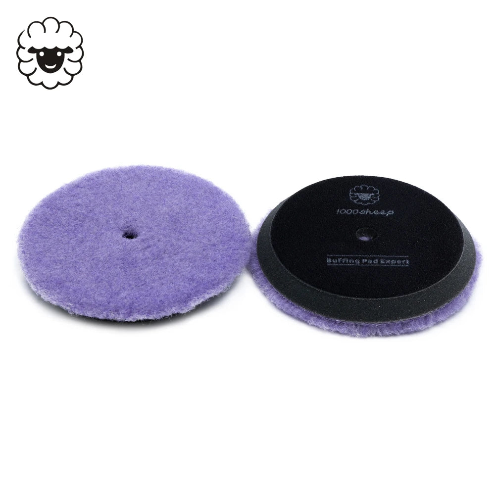 5'' OEM Customizable Auto Detailing Wool Buffing Pad Synthetic Wool Short Nap Cutting Pad for Car Bodies