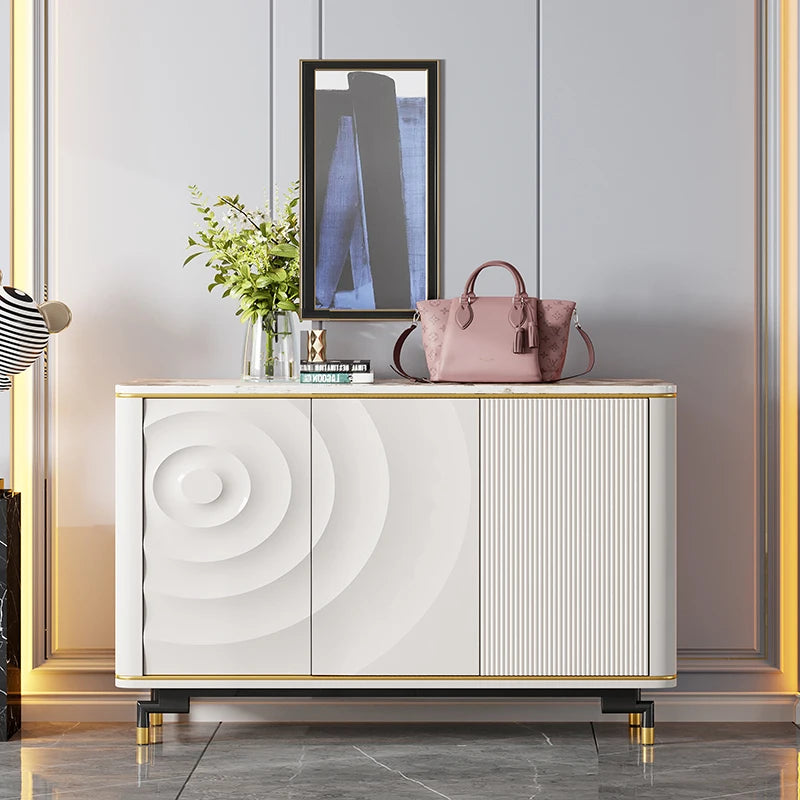 Modern Luxury Solid Wood Living Room Cabinet Eco-Friendly Large Capacity 3-Drawers Dining Hall Partition Doorway Home Furniture