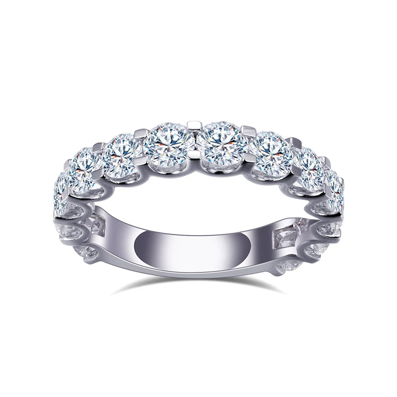 MSR-995 18K Gold Half Eternity Ring 3.6mm Round Lab Grown Diamond Ring