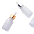 Transparent Frosted 15ML Glass Cosmetic Bottle Aluminum Dropper Oval Shape Carton Packing for Essential Oil Dispensing Glue Head