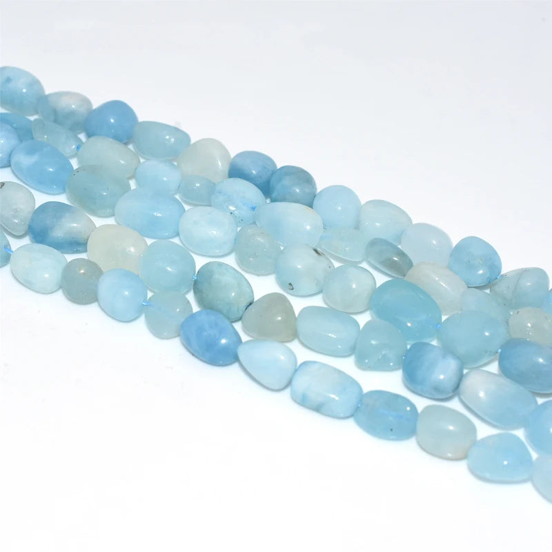 Wholesale 6*8 / 8*10mm Natural Aquamarine Loose Gemstone Beads for DIY Jewelry
