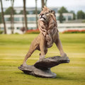Lion-shaped Resin Statue Hand-painted Artistic Design Realistic Animal Garden & Home Outdoor Decor Nordic Style