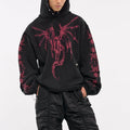 Custom Print 100% Cotton Oversize Drop Shoulder Dtg Print Distressed Hoodie Vintage Wash Hoodie