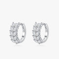 Ailmay Pure 925 Sterling Silver Luxury Lucky Leaves Dazzling CZ Hoop Earrings for Women Exquisite Party Ear Buckles Jewelry Gift