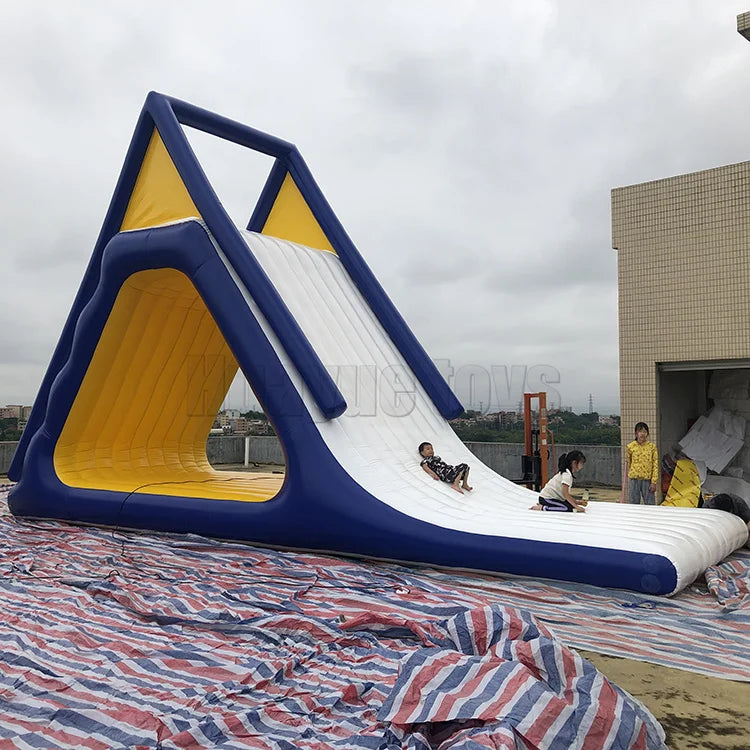 Large Water Park Game 10x3x6m Inflatable Floating Water Triangle Slide for Adults and Kids