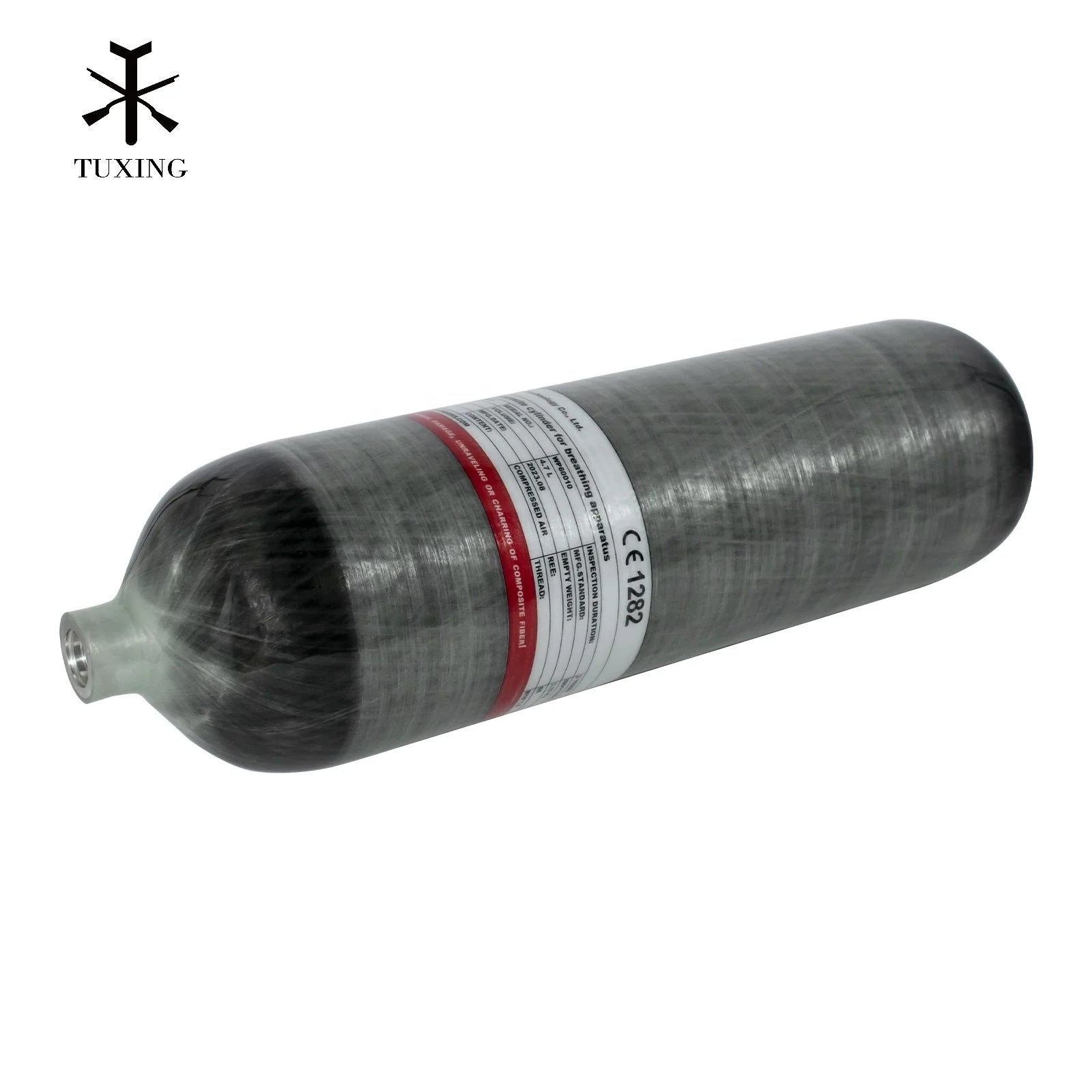 TUXING High Strength Wholesale 4.7L High Pressure 300bar 4500psi Scuba Diving Breathing Outdoor Sports Carbon Fiber Gas Cylinder