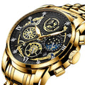 2022 BINBOND 4010 Gold Watches Men's Luxury Top New Quartz Wristwatch Date Fashion Sport Business Luminous Watch Male Clock