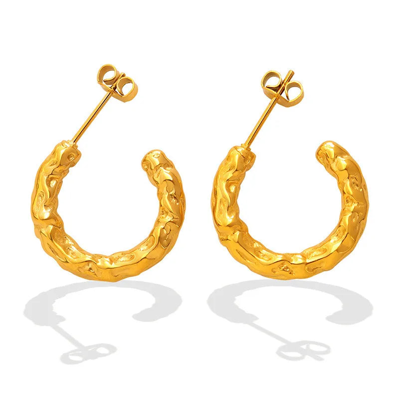 Fashion Jewelry 18K Gold Plated Stainless Steel Butterfly Trendy Charm Earrings for Women Party Wedding