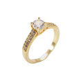 Wholesale Personality Custom Copper Crystal Diamond Zircon Silver Plated Trendy Couple Ring Women Accessories Jewelry Gift
