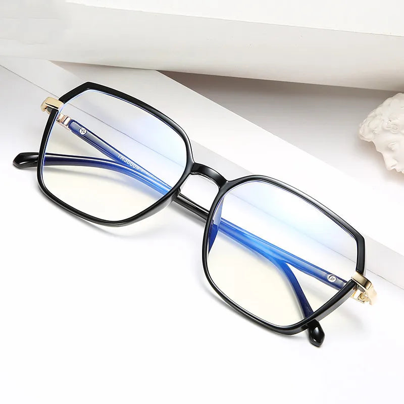 2025 Fashionable Blue Light Blocking Prescription Glasses Optical Frames Eyeglasses Unisex TR90 Material Polygon Frame Eyewear