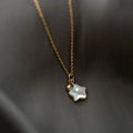 18K Gold Plating Pure 925 Sterling Silver Phantom White butterfly Shell North Star Pendant Necklace for Women Girls Jewelry