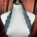White/Black Lace Trim Cotton Embroidered Mesh Lace Trimming Retro Floral Lingerie Lace Trims by the Yard