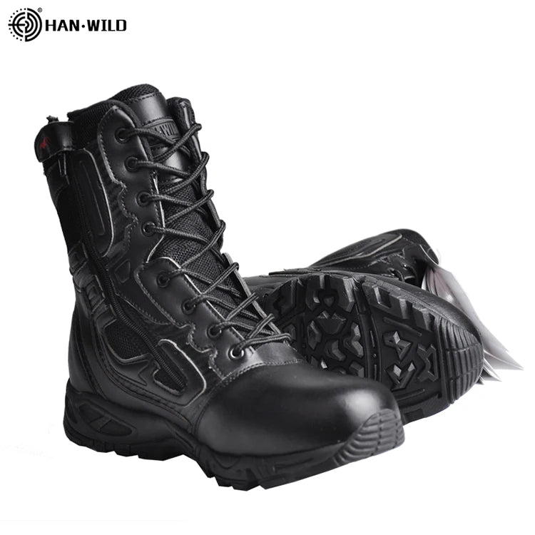 HAN WILD Men's Autumn Hiking Camping Sneakers Boots Woodland Shoes