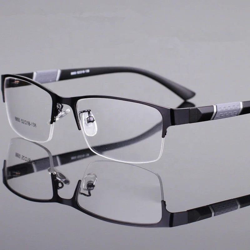 Business Men Fashion Cheap Square Luxury Glasses Spectacle Metal Frames Optical Glasses Square Half Frame for Men Office