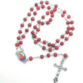 6*7mm Wood Perfume Rosary Virgin Mary Rosaries Wooden Beads Religious Catholic Necklace With Rose Fragrance Round Plastic Box