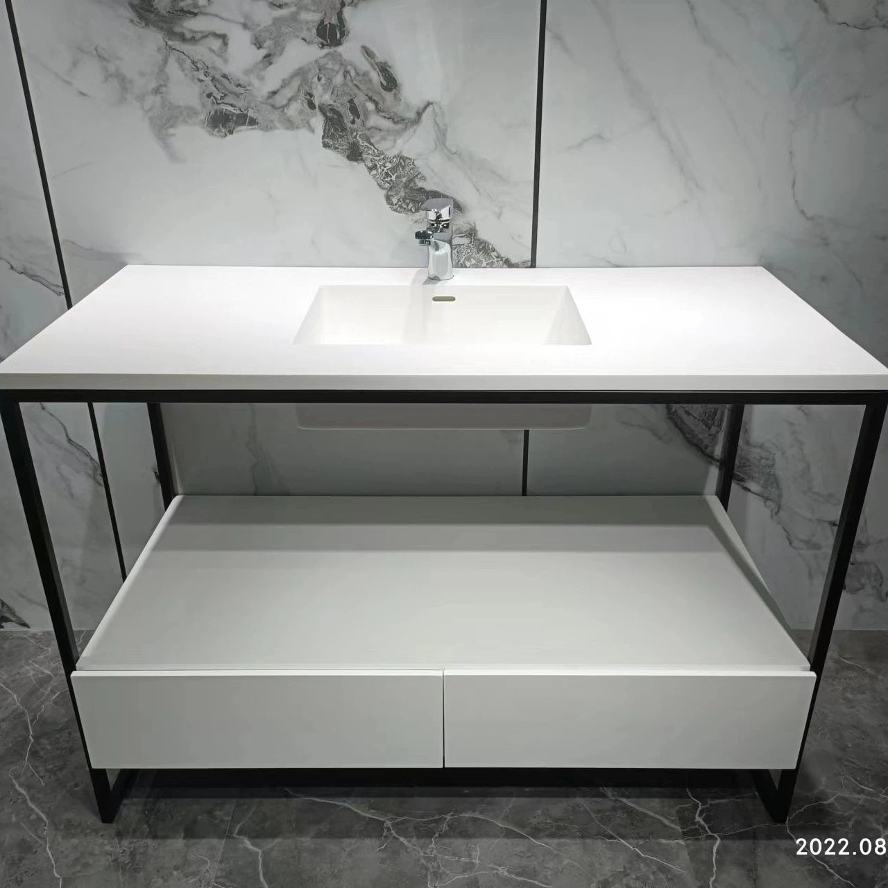 GM Sink Basin Italian Designed Wall-hung Bathroom Resin Surface Artificial Stone Solid Countertop Sinks Shampoo Sinks Hotel