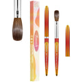 In Stock Kolinsky Hair Red Gold Metal Handle Crimped Head Acrylic Nail Brush for Acrylic Nails Art