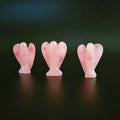 Huiying Innovative Ornament Natural Rose Quartz Carved Crystal Angel Figurines Souvenirs for Sale Crafts 1.5 Inch