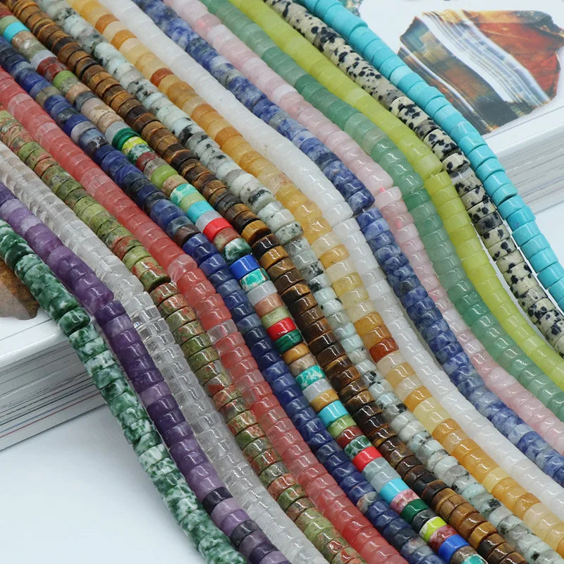 Wholesale Natural 4*2mm 2*4mm Stone Beads Disc Tiger's Eye  Bracelet Flat Spacer Beads Abacus Amethyst Stone Beads for Jewelry