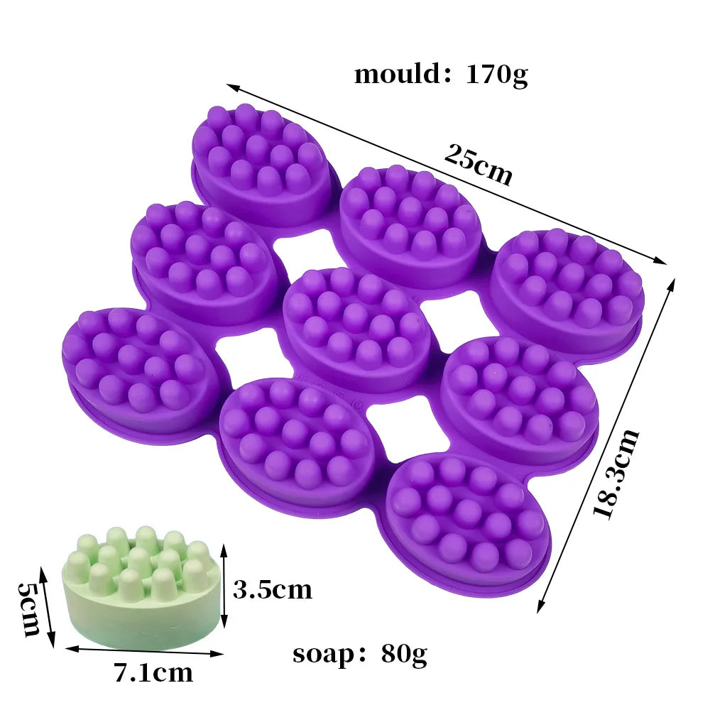 1/2/3/4/6/9 Cavity Oval Silicone Soap Mold Handmade Soap Molds