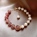 Peach Blossom Baroque Pearl Bracelet Simple Temperament Strawberry Crystal Bracelet for Women
