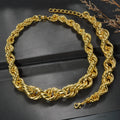 Custom Luxury 14k Gold Plated Copper Twist Necklace and Bracelet Jewelry Sets Women
